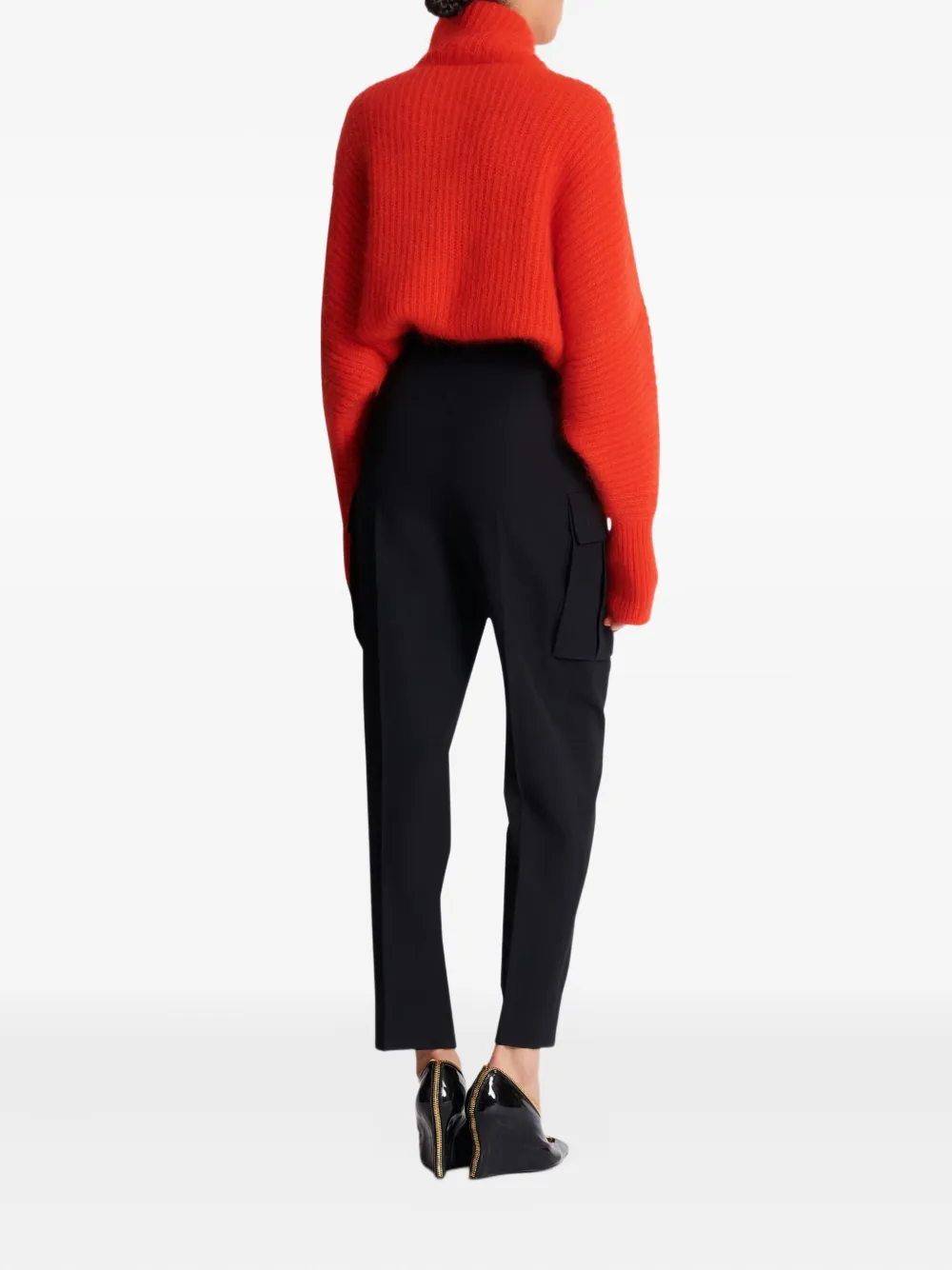 Balmain Wollen straight broek met cargo zakken Zwart