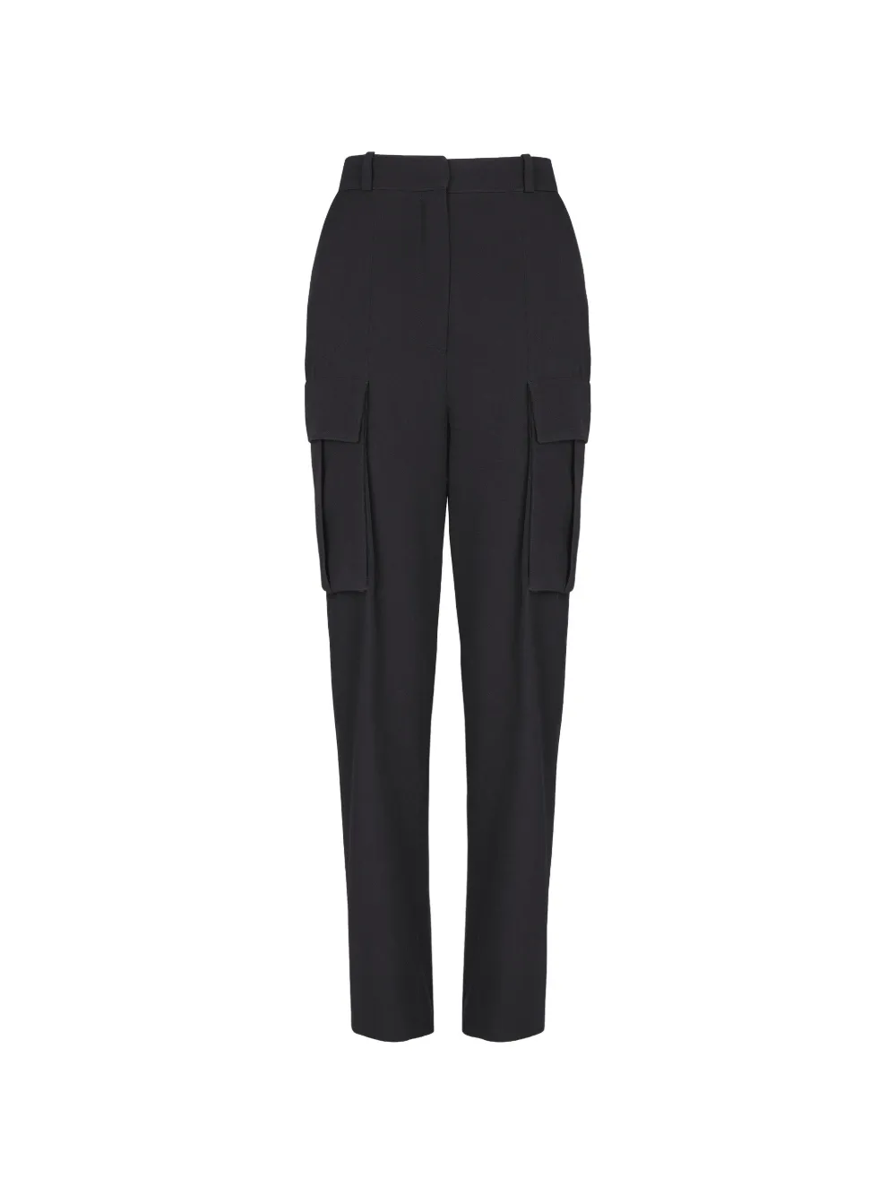 Balmain Wollen straight broek met cargo zakken Zwart