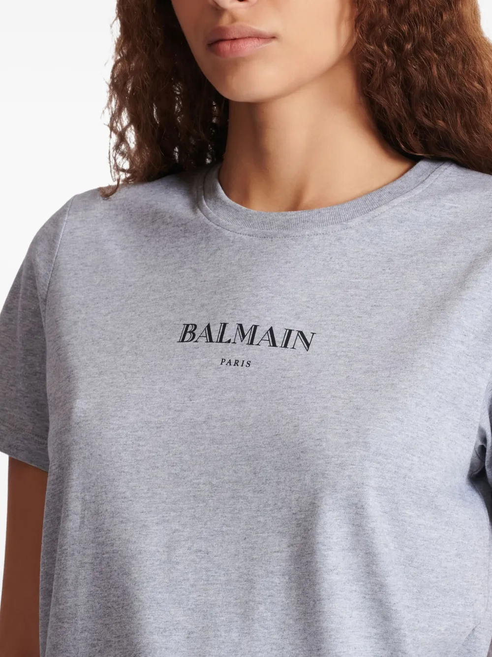 Balmain Katoenen T-shirt met logoprint Grijs