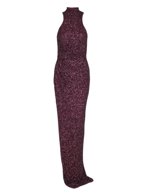 Balmain high-neck sequin dress