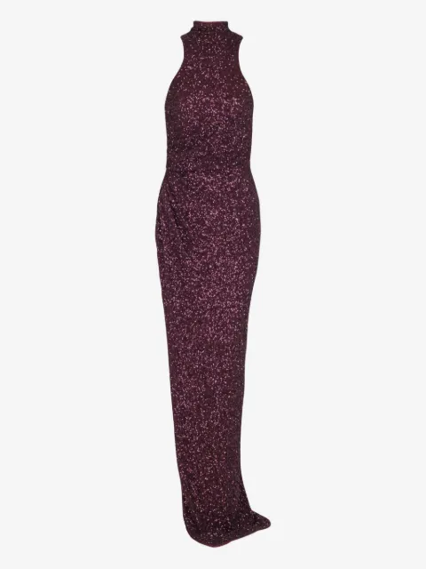Balmain vestido largo con cuello alto