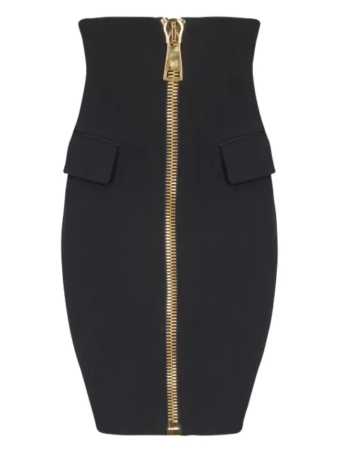 Balmain zip-front pocket short skirt