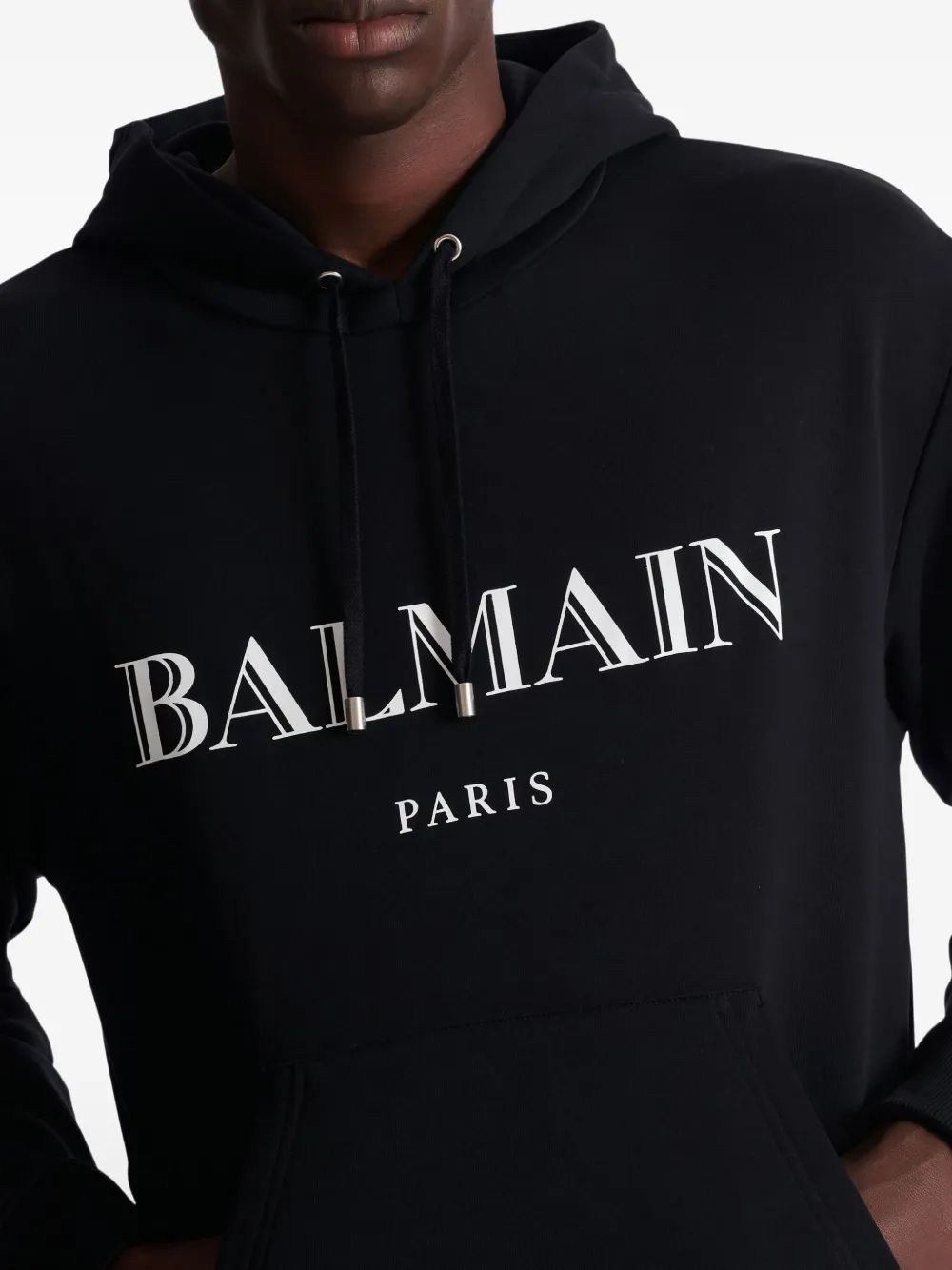Balmain Hoodie met logoprint Zwart