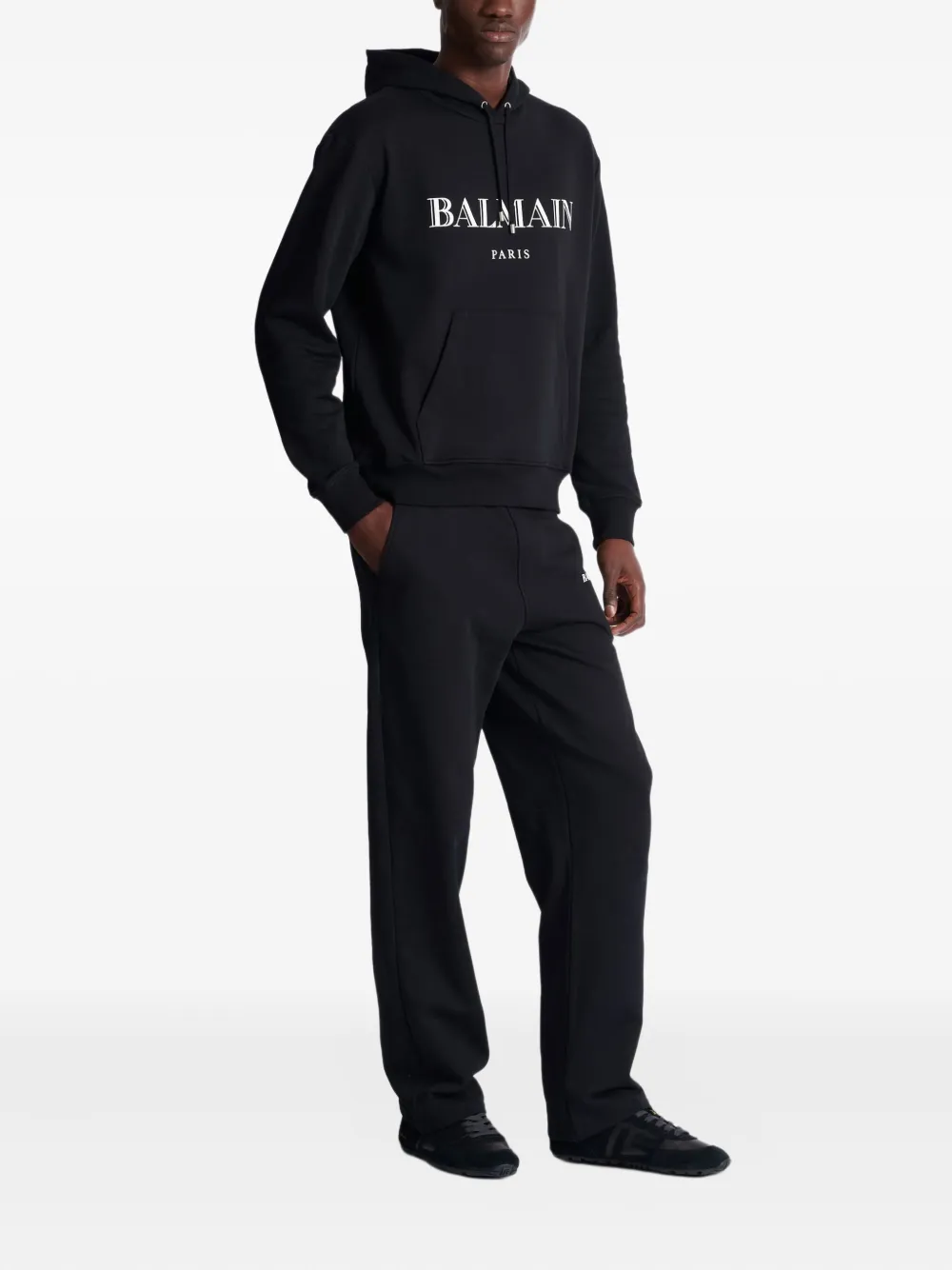 Balmain Hoodie met logoprint Zwart