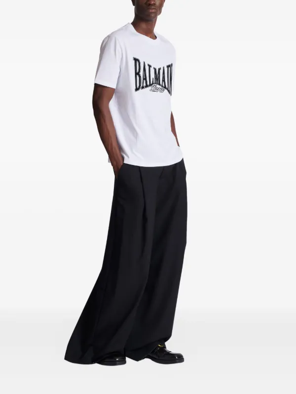 Balmain Camiseta Com Estampa De Logo | Branco | FARFETCH BR
