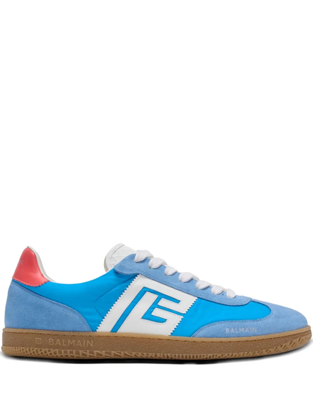 Balmain Swan leather suede sneakers | Blue | Image 1