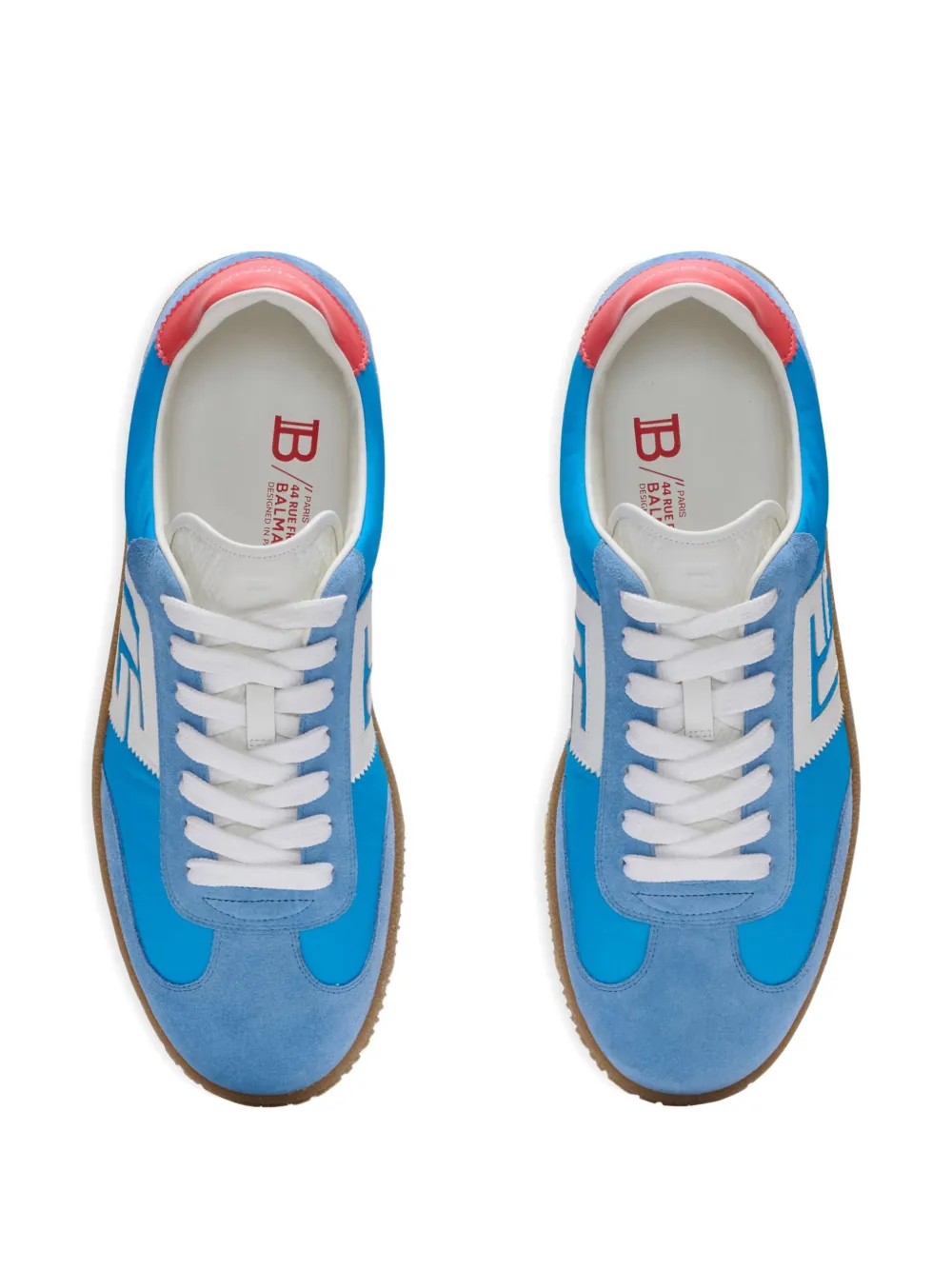 Balmain Swan leren suède sneakers Blauw