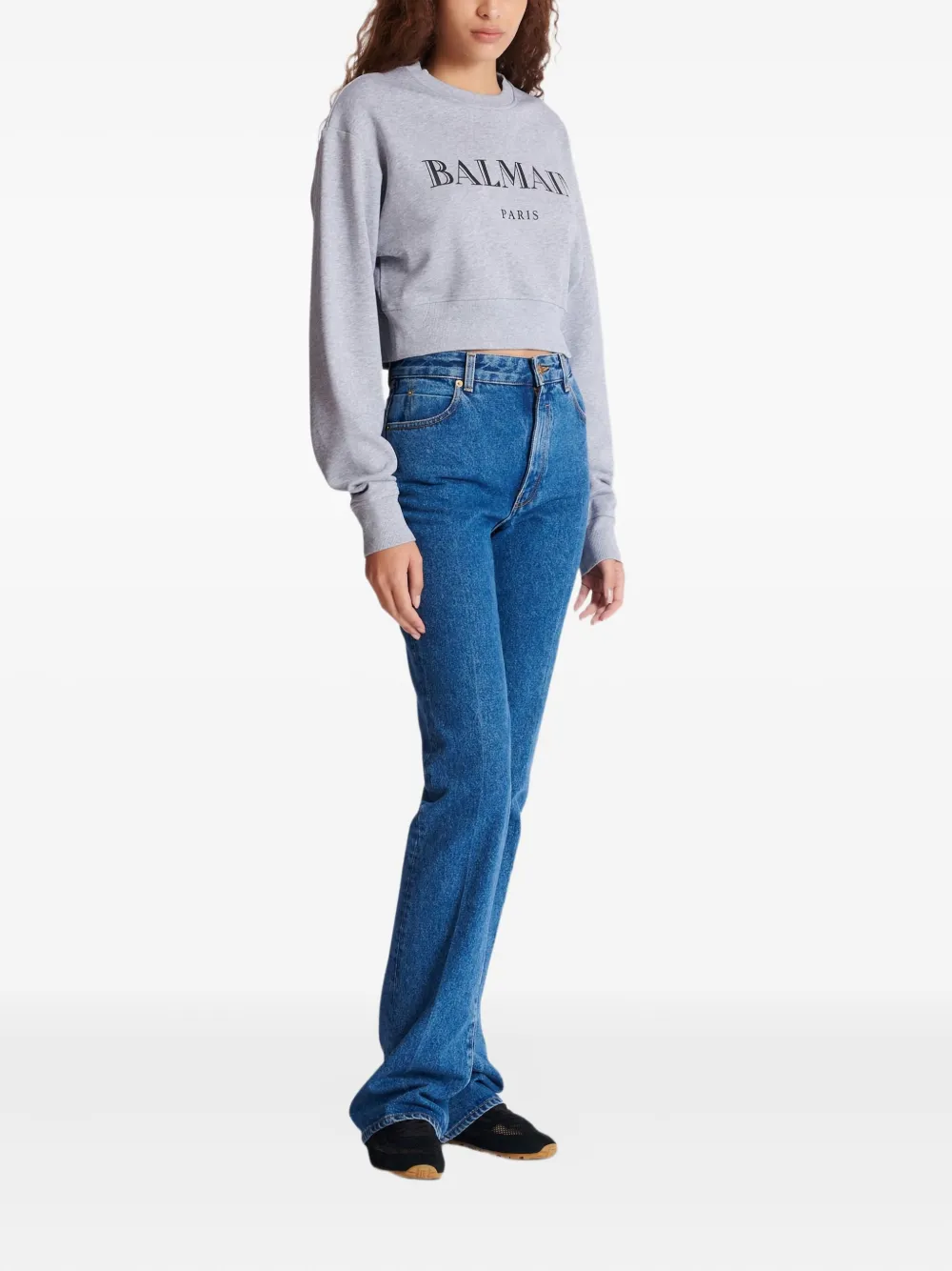 Balmain Sweater met logoprint Grijs