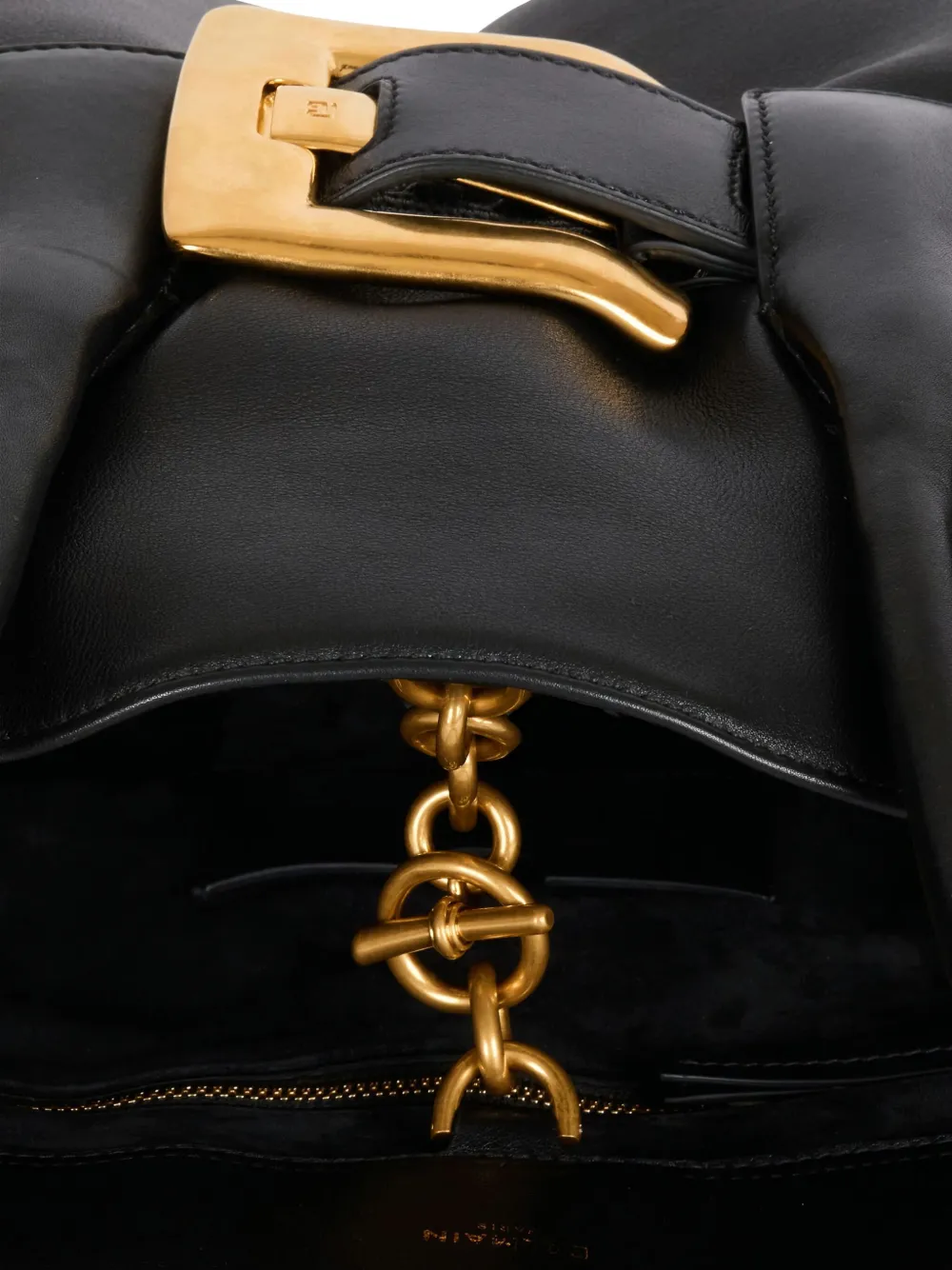 Large Anthem Buckle-Detailed Calfskin Tote Bag