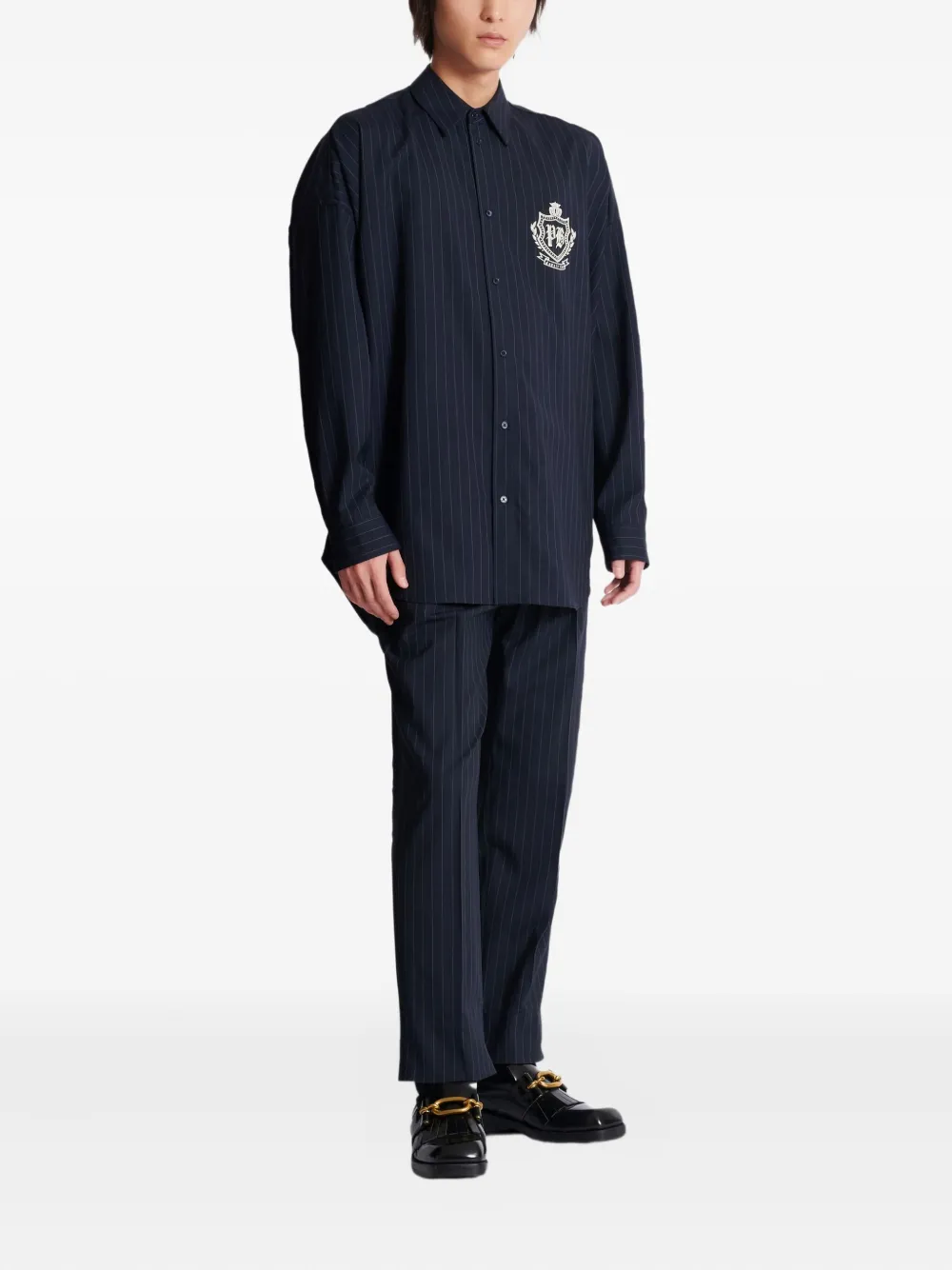 Balmain Overhemd met krijtstreep Blauw