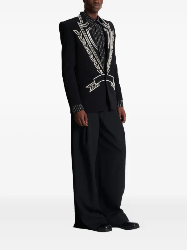 Balmain crystal-embellished Jacket | Black | FARFETCH JO
