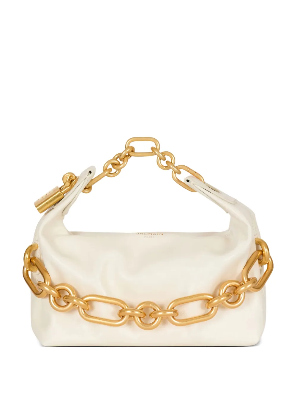 Balmain mini Sync padlock chain tote bag | White | Image 1
