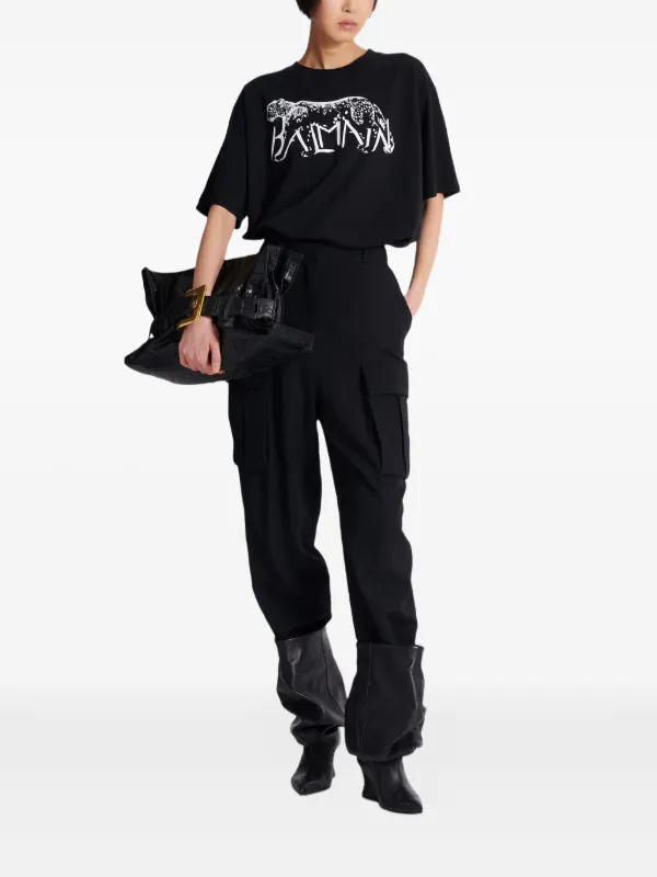 Balmain leopard-print T-shirt | Black | FARFETCH
