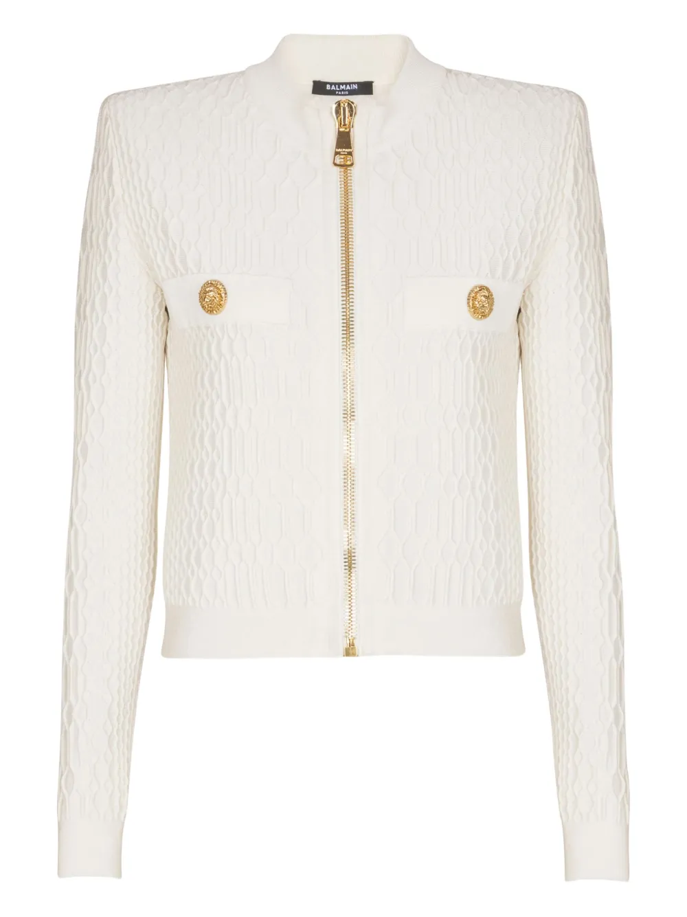 Balmain zip-fastening cardigan | White | Image 1
