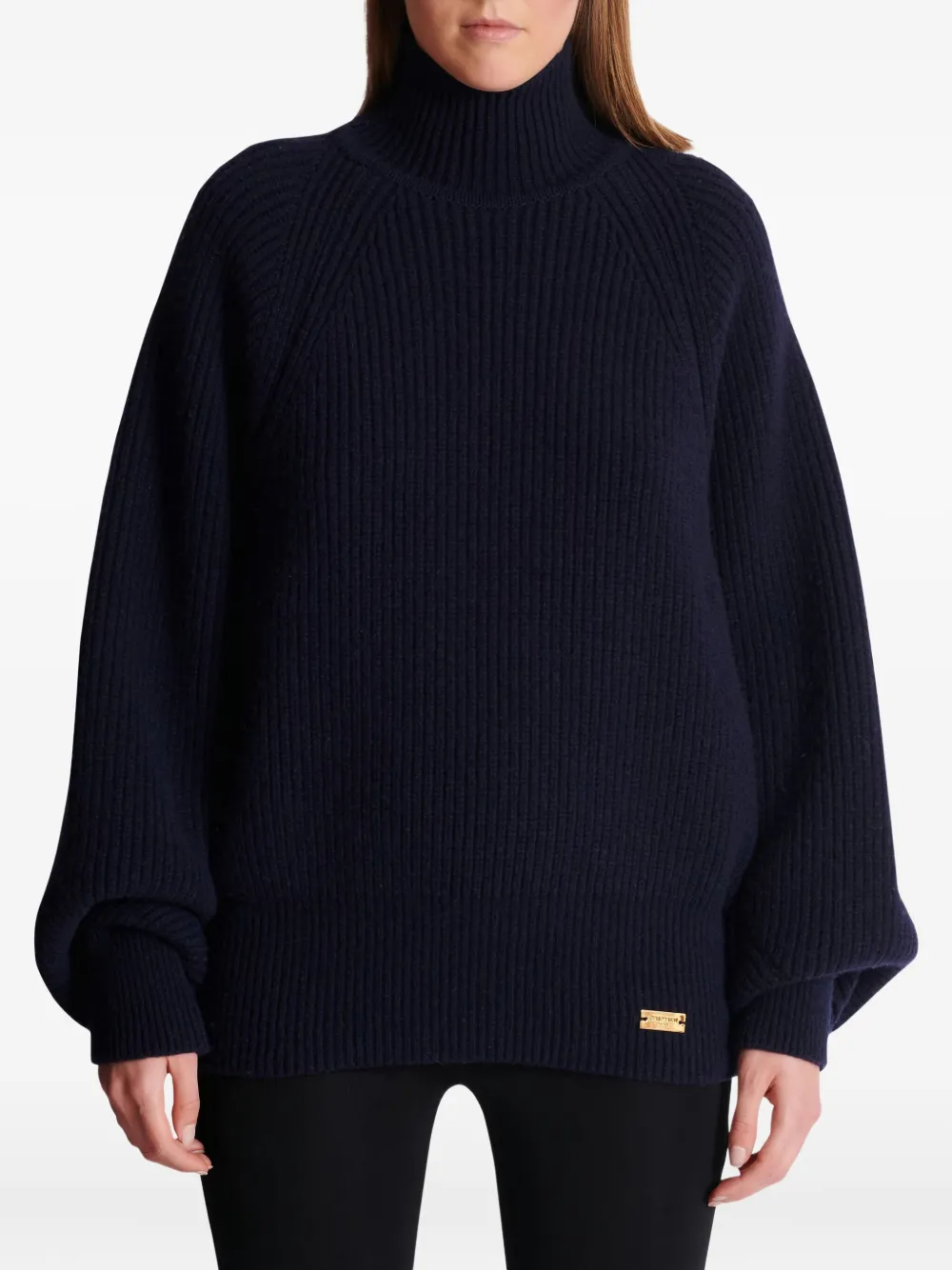 Balmain ribbed-knit logo-patch sweater | Knitted Sweaters | Image 2