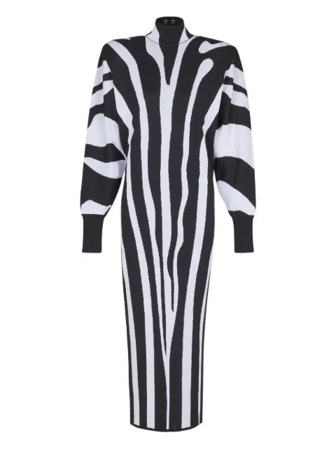 Balmain vestido midi con cuello alto