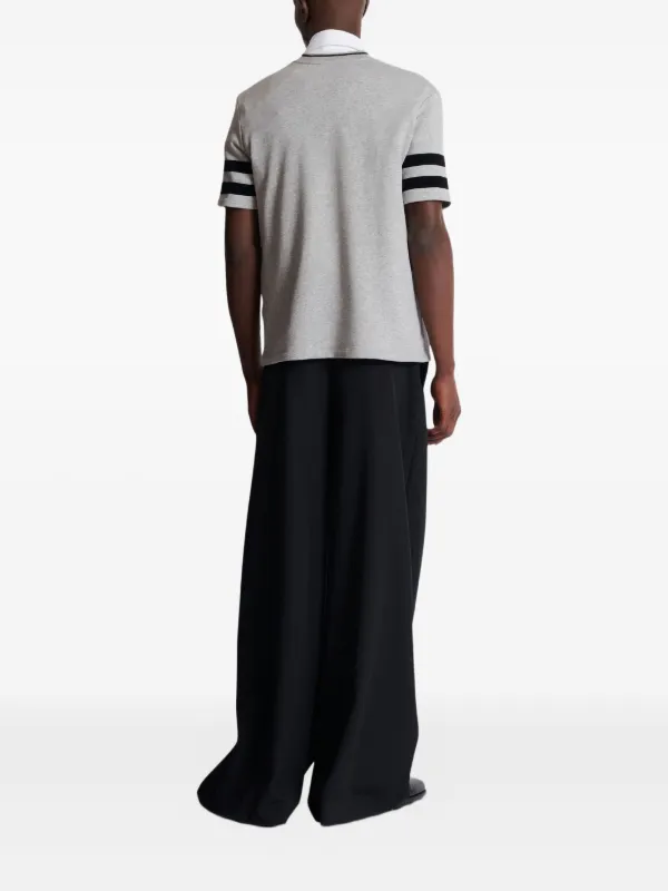 Balmain V-neck logo-print T-shirt | Grey | FARFETCH