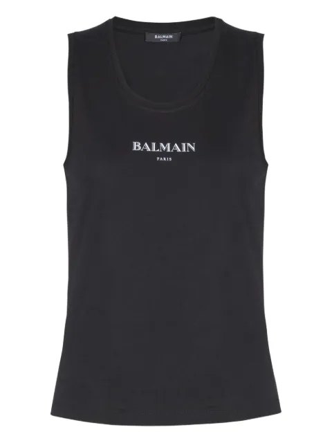 Balmain logo-print cotton top