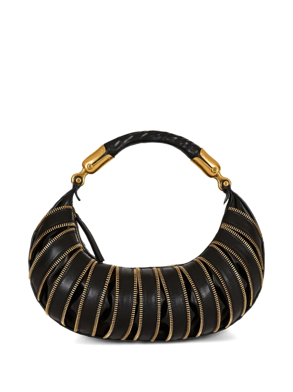 Balmain medium Ebene zip-detail crescent shoulder bag | Black | Image 1