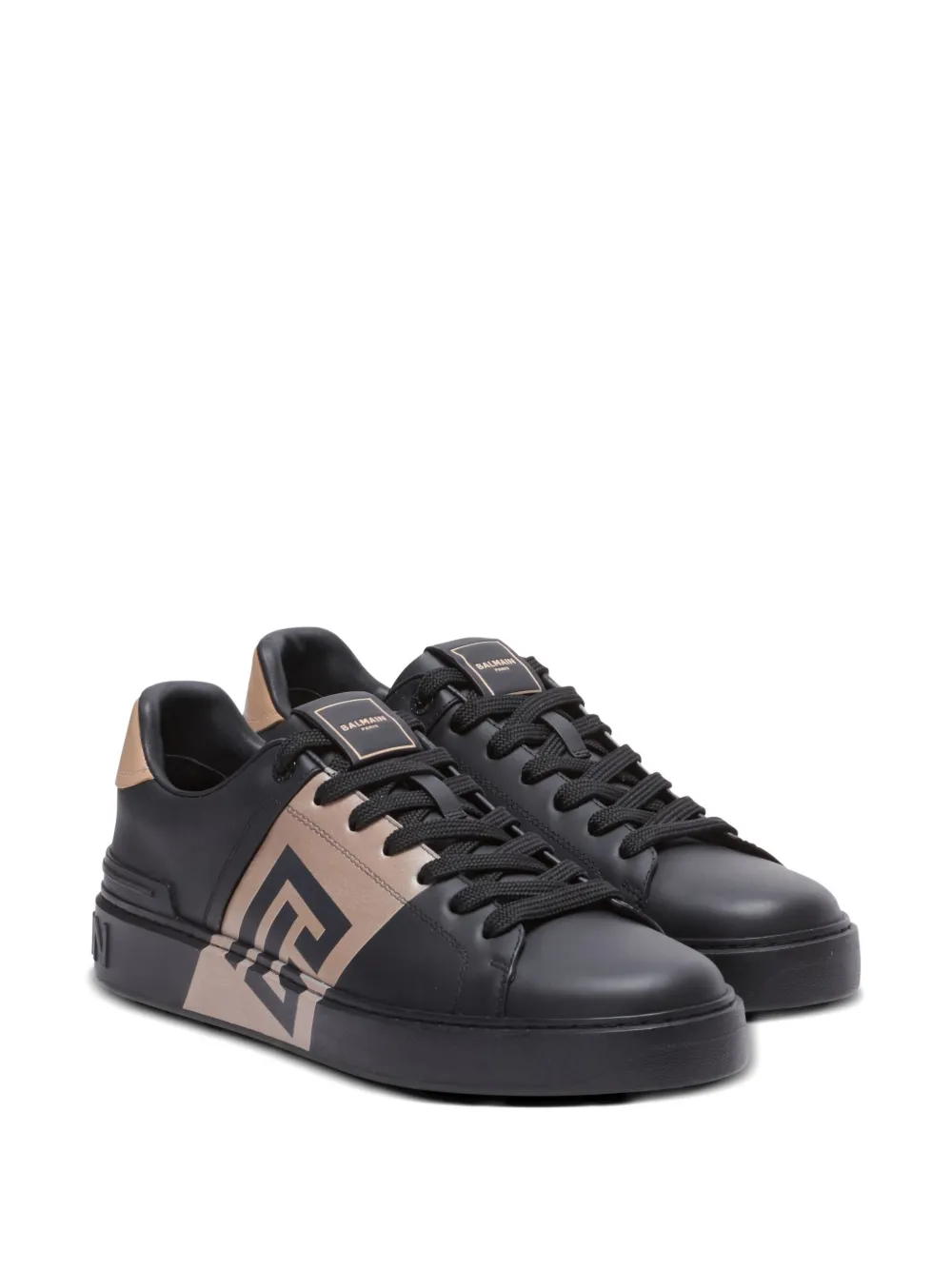 Balmain B-Court logo-detail calfskin sneakers | Low-Tops | Image 2