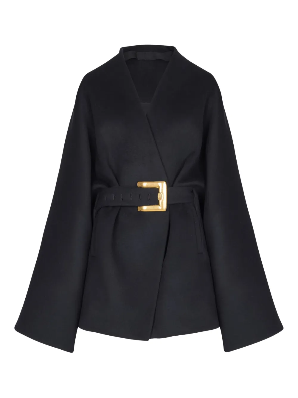 Balmain belted wrap coat | Black | Image 1