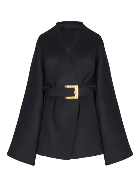 Balmain belted wrap coat