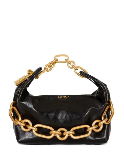 Balmain mini Sync chain-embellished leather tote bag