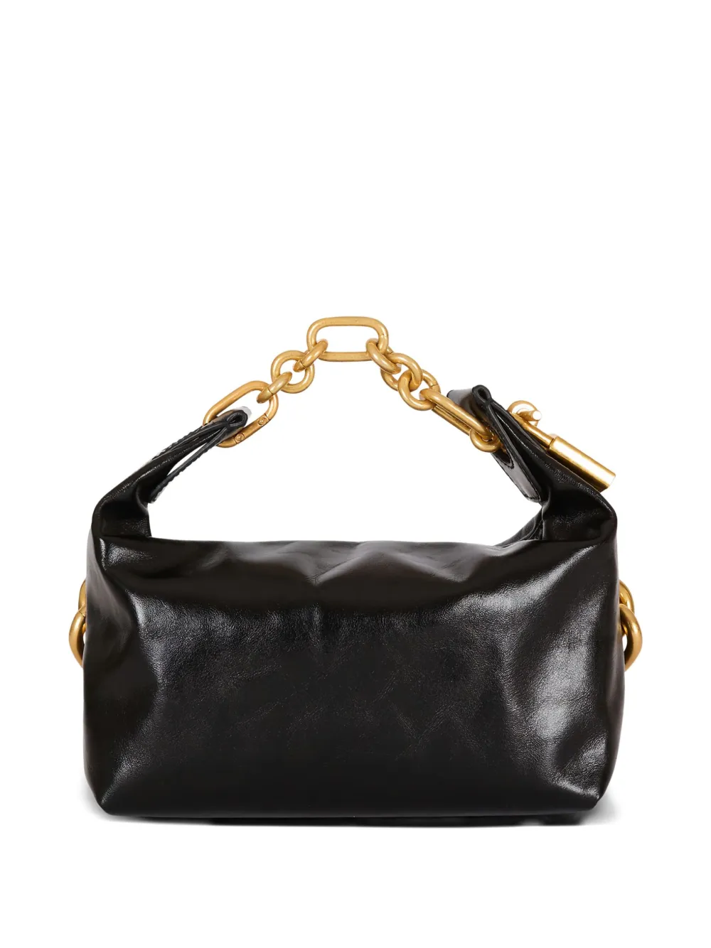 Balmain Mini Sync Chain-embellished Leather Tote Bag In Black