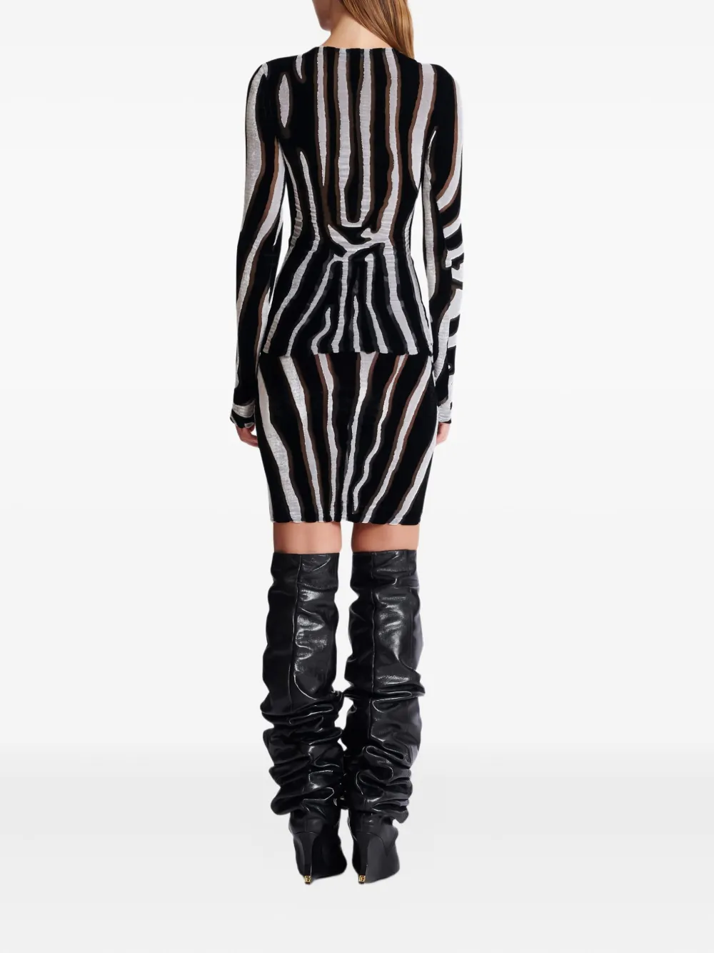 Balmain Top met zebraprint Zwart
