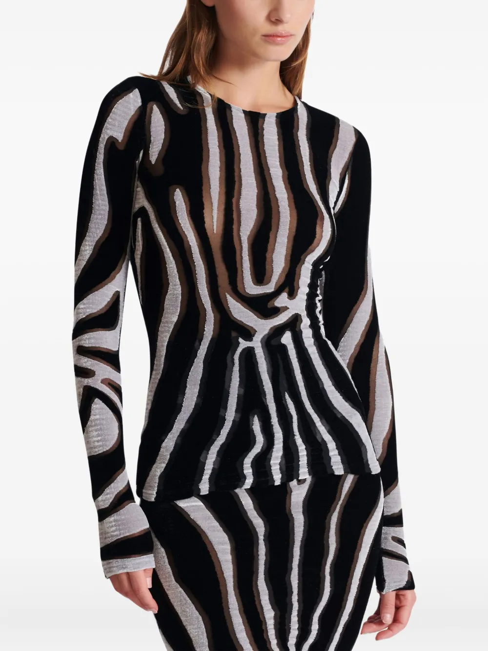Balmain Top met zebraprint Zwart