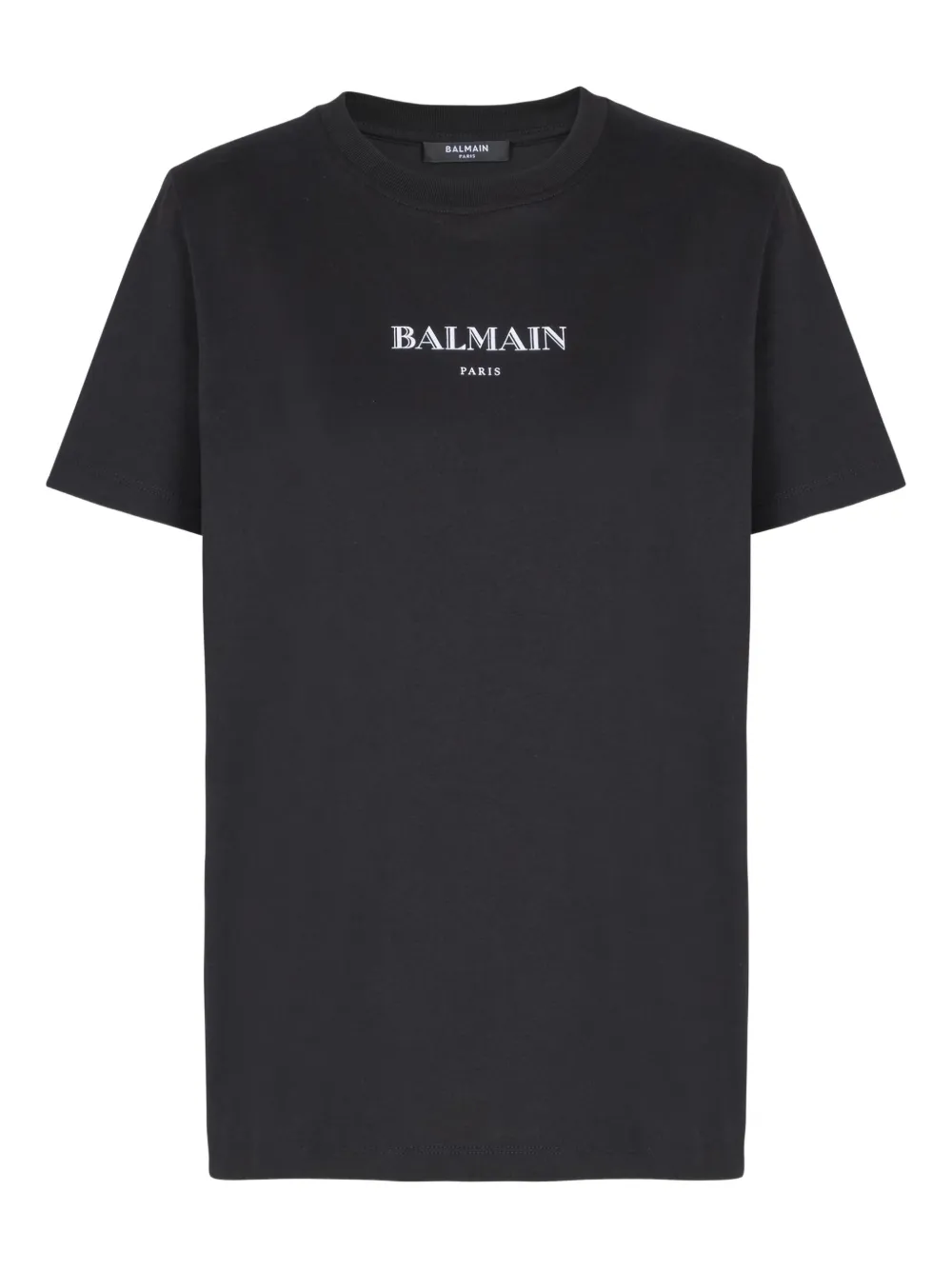 Balmain Katoenen T-shirt met geborduurd logo Zwart