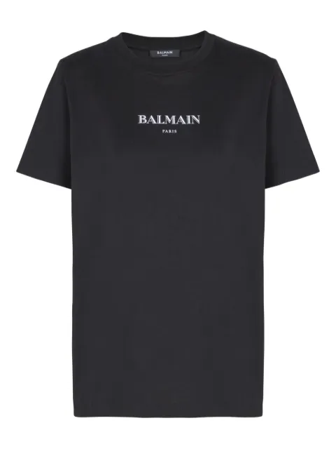 Balmain t-shirt en coton à logo brodé