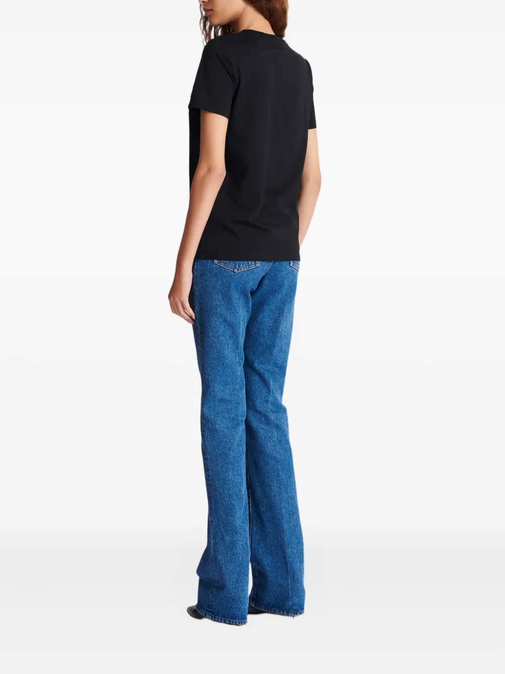 Balmain Katoenen T-shirt met geborduurd logo Zwart