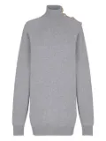 Balmain high-neck button-embellished jumper dress - Grey