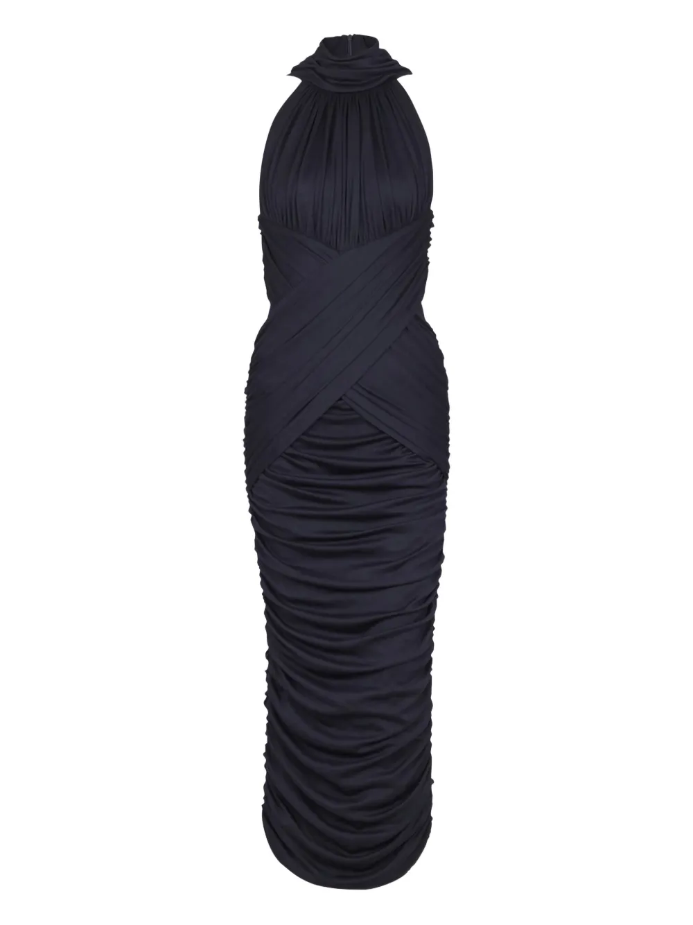 Balmain draped midi dress - Blue