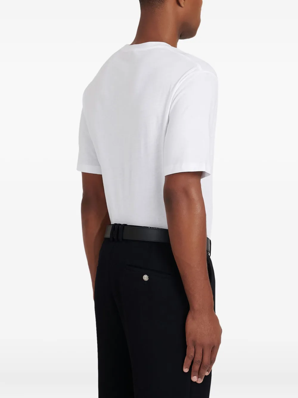 Balmain Leren riem met B-gesp Zwart