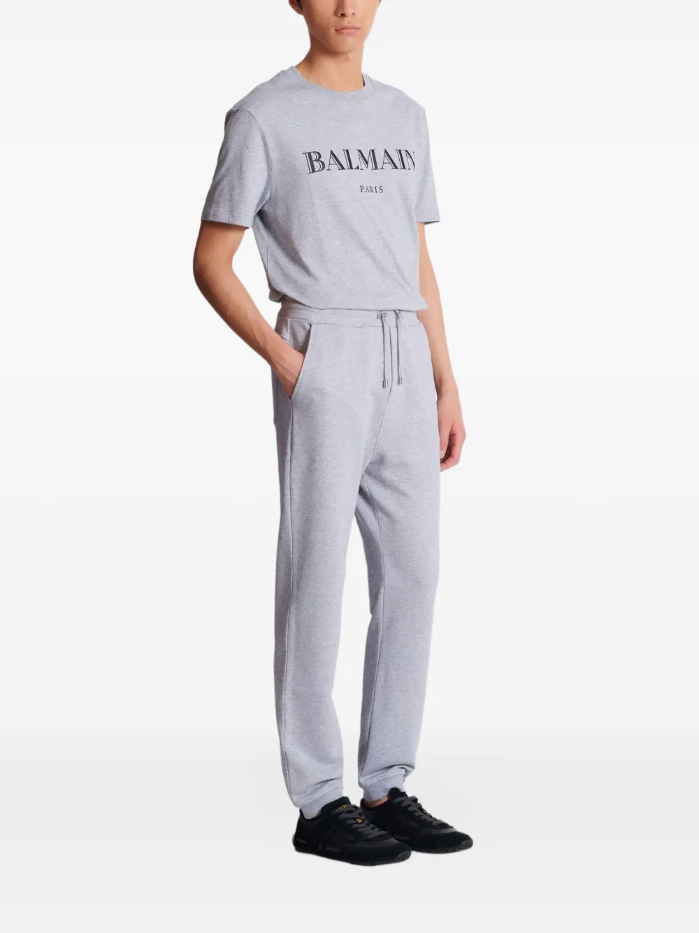  Balmain Logo-print Drawstring Track Pants - Grey 