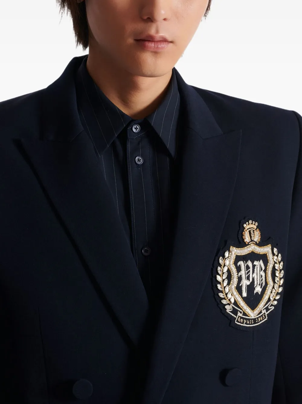 Balmain Blazer met dubbele rij knopen Blauw