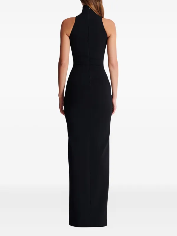 Balmain high-neck Embellished Slit Maxi Dress | Black | FARFETCH IN