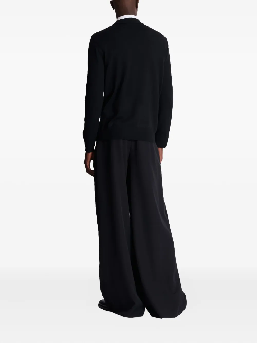 Balmain College Jacquard Knit Jumper In Black