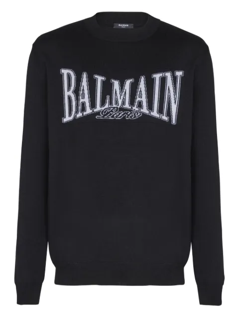 Balmain jacquard-logo sweater