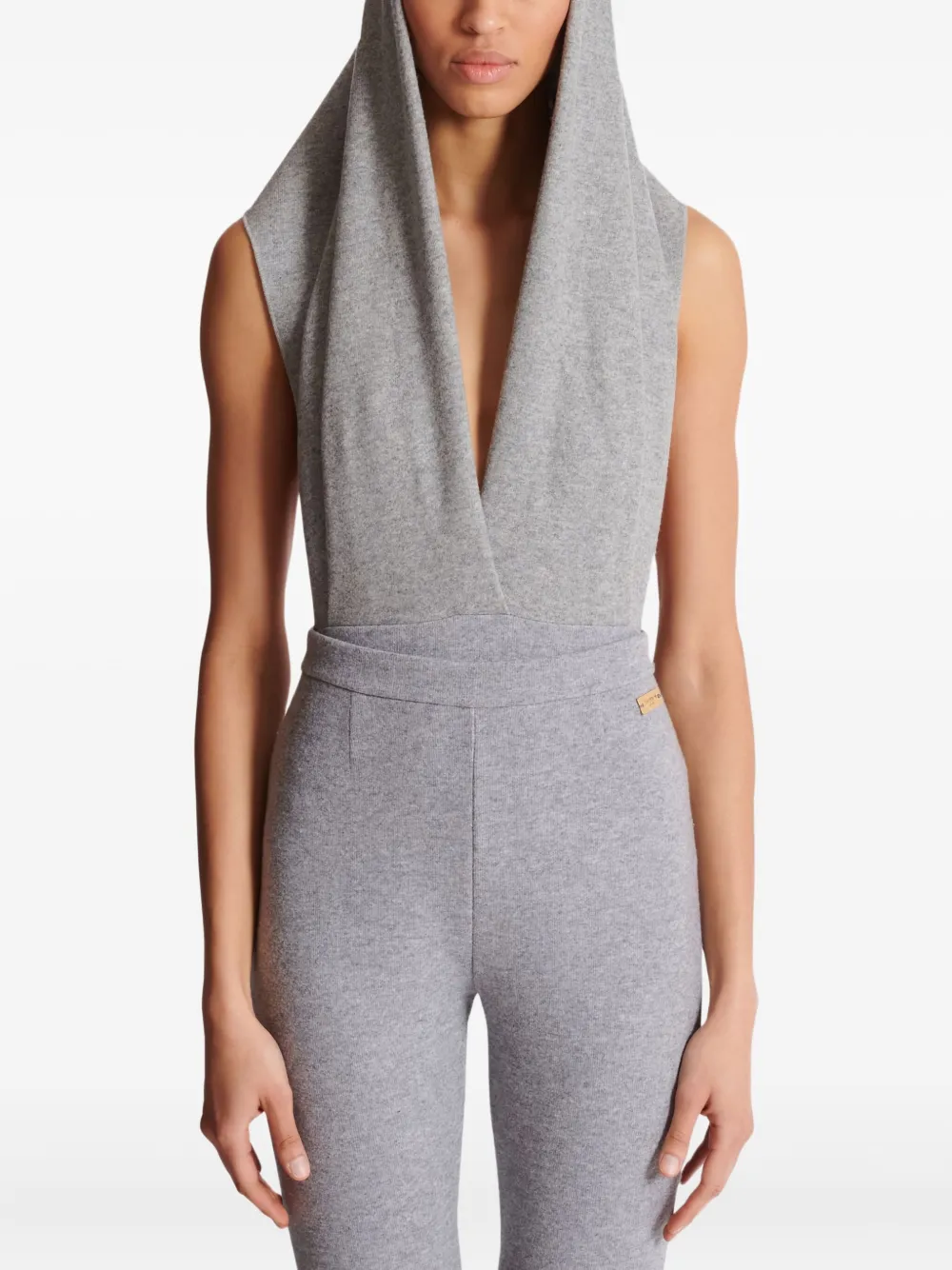 Balmain hooded draped bodysuit | Grey | Image 1