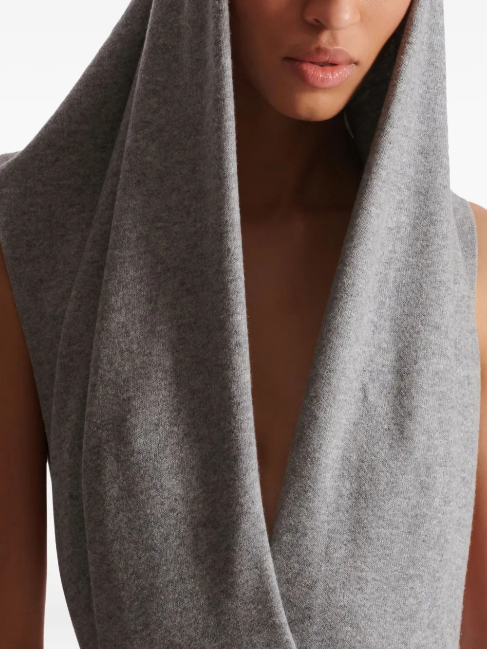 Balmain Gedrapeerde body met capuchon Grijs