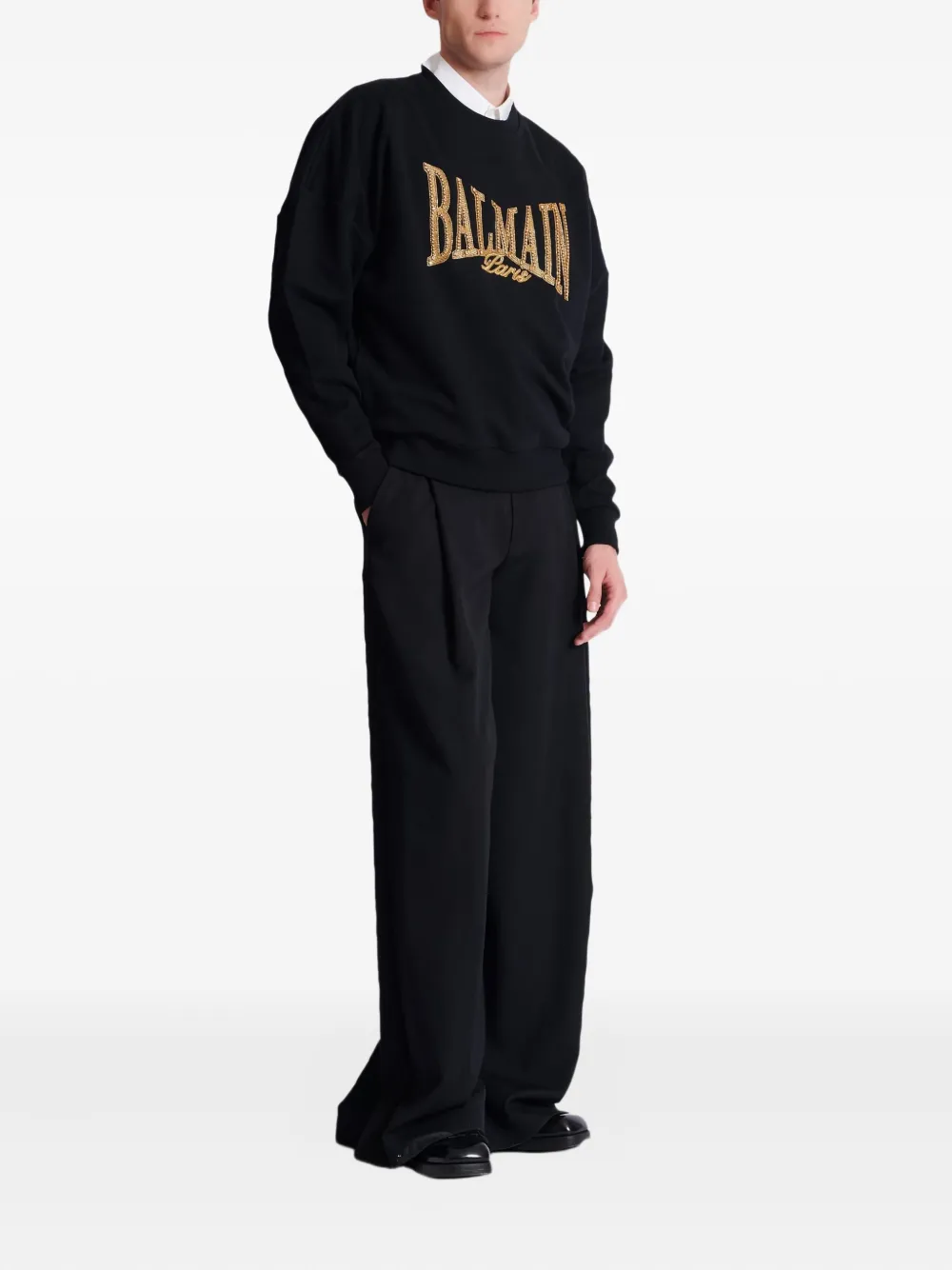 Balmain Sweater met logo Zwart