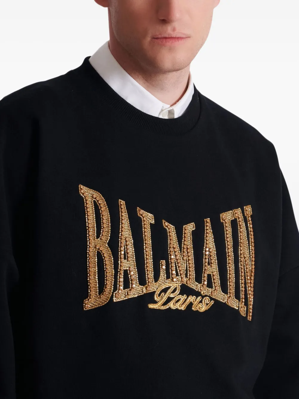 Balmain Sweater met logo Zwart