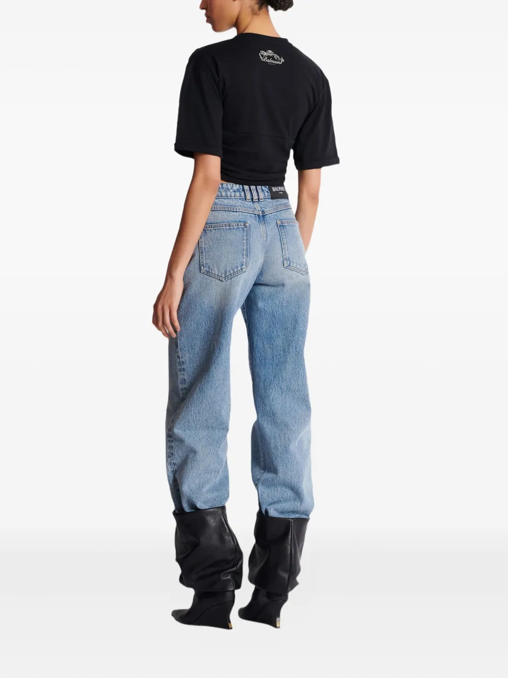 Balmain T-shirt verfraaid met knopen en gedraaide voorkant Zwart