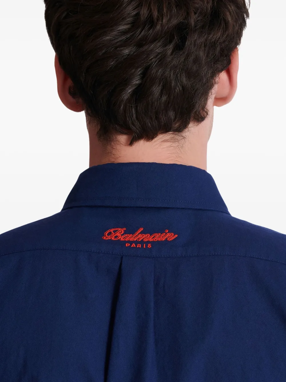 Balmain Overhemd met borduurwerk Blauw