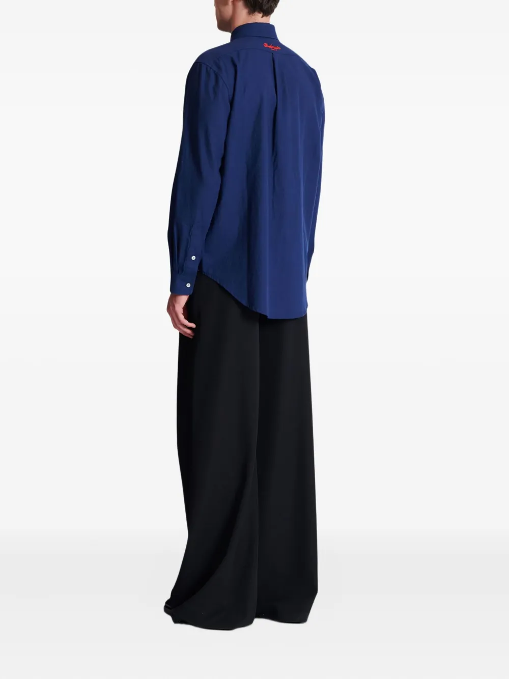 Balmain Overhemd met borduurwerk Blauw