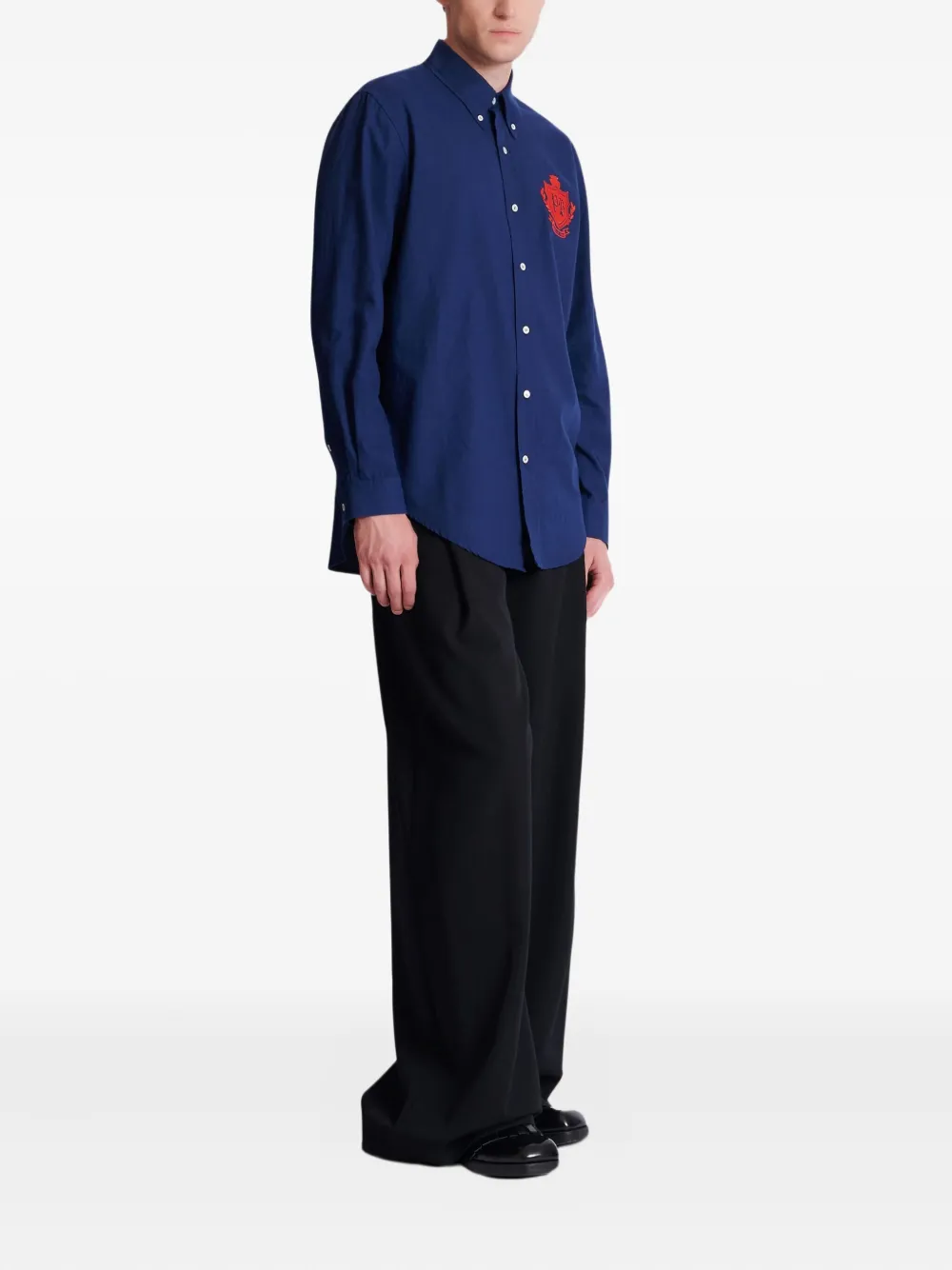 Balmain Overhemd met borduurwerk Blauw