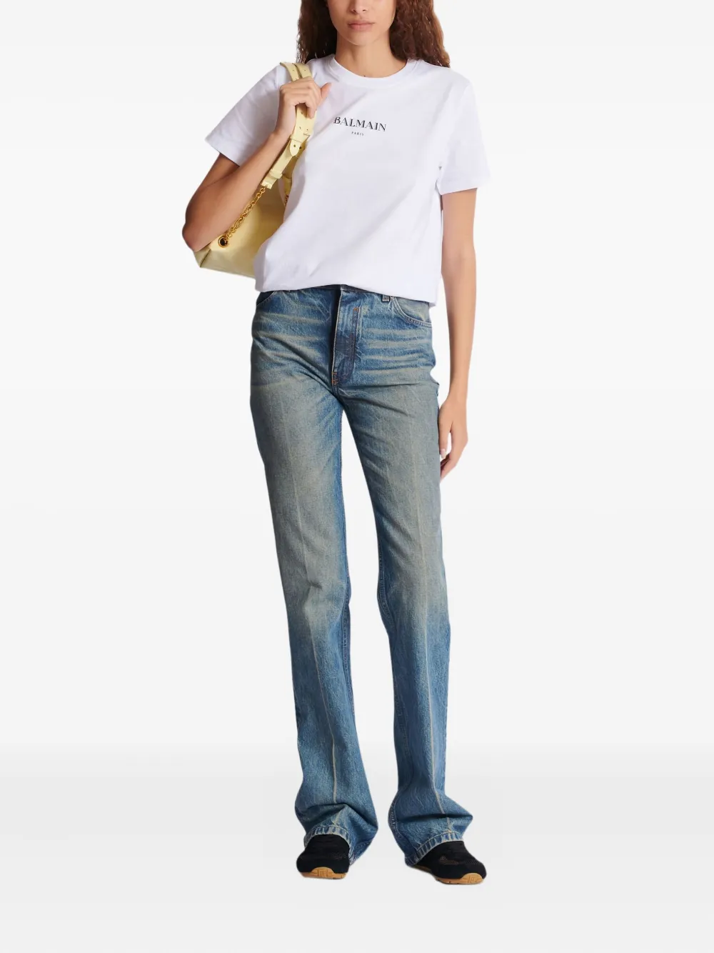 Balmain T-shirt met logoprint Wit